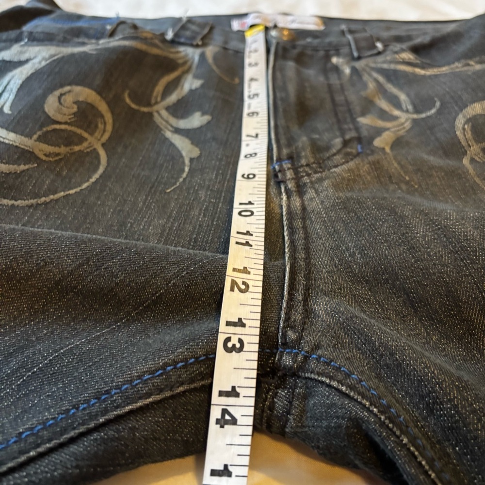 Vintage Y2K Brooklyn Basement Jeans Men 34x32 Black Blue Baggy Cyber Goth Grunge - Picture 8 of 14